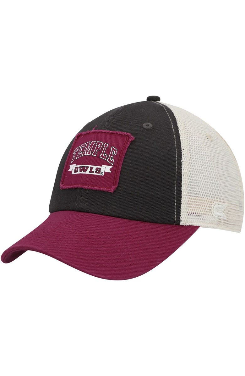 COLOSSEUM Men's Colosseum Charcoal Temple Owls Objection Snapback Hat, Main, color, Charcoal