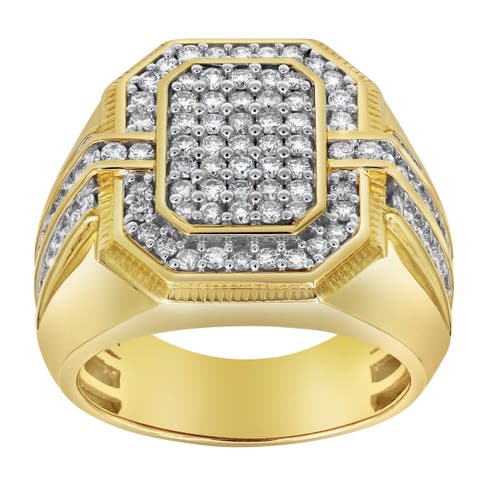 MVP 14K Yellow Gold Diamond Men Statement Ring - 1.67ct.