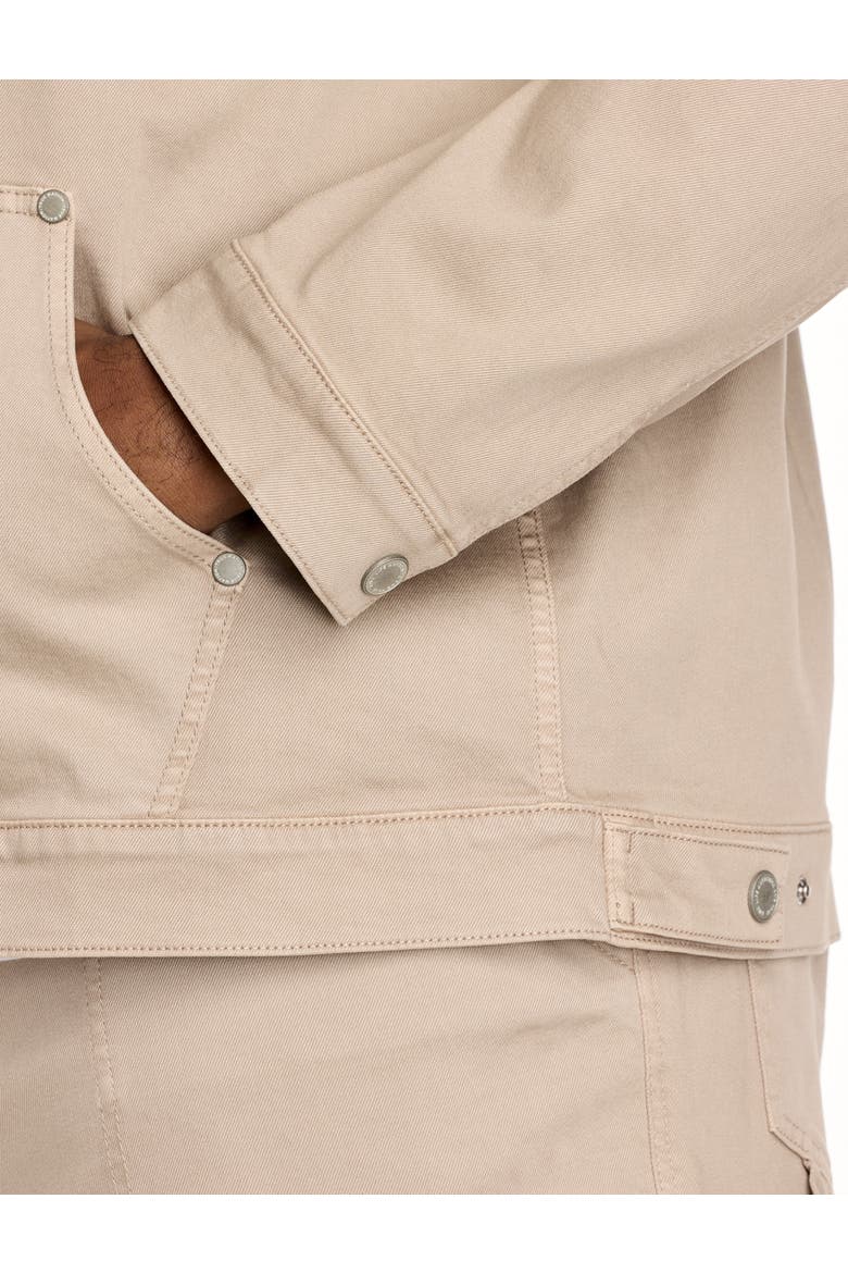 Big & Tall Utility Carpenter Trucker Jacket V2, Alternate, color, WASHED KHAKI