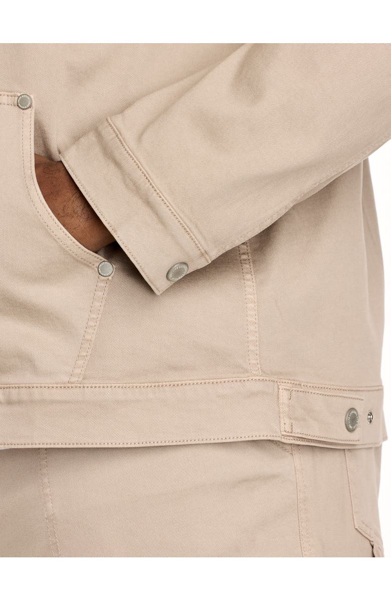 True Nation by DXL Big & Tall Utility Carpenter Trucker Jacket V2, Alternate, color, Washed Khaki