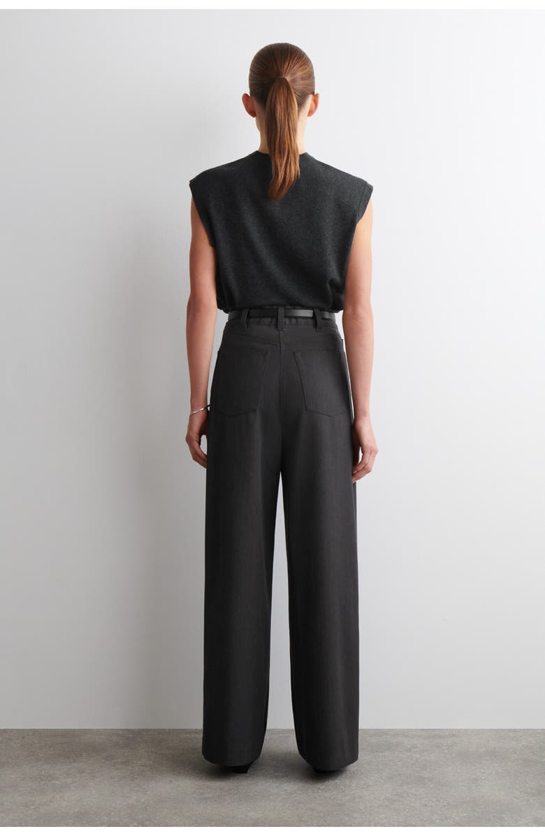 COS Regular Wool-Blend Wide-Leg Pants, Alternate, color, Black