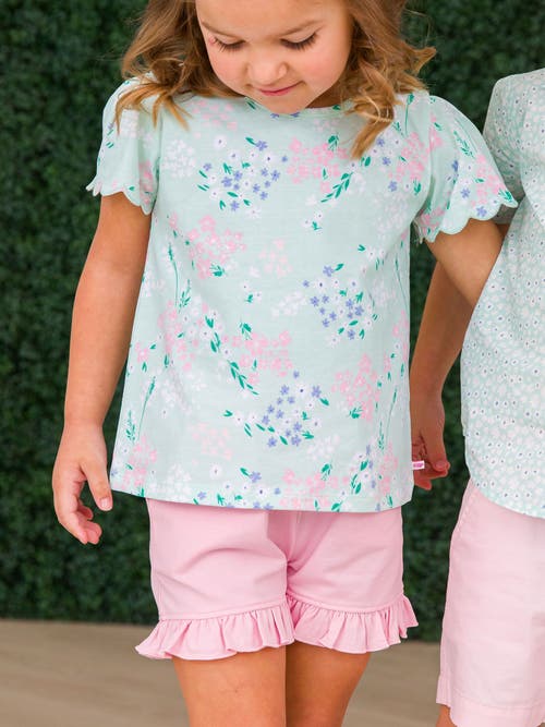 Rufflebutts Girls Knit Ruffle Trim Shorts