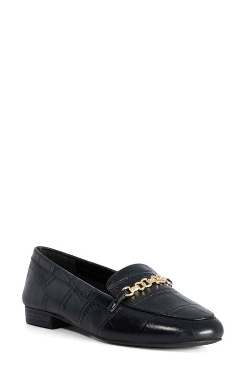 Gearing Croc Embossed Leather Loafer