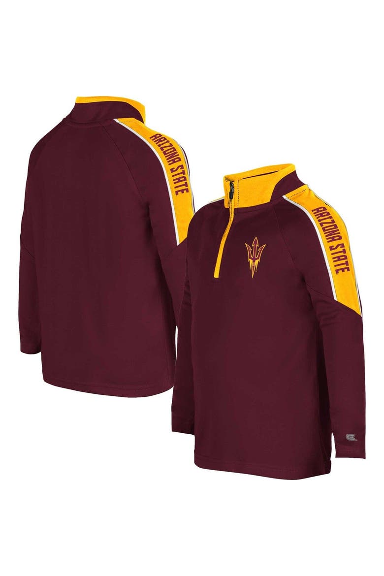 Toddler Colosseum Maroon Arizona State Sun Devils Team Raglan Quarter-Zip Windshirt, Main, color, Maroon