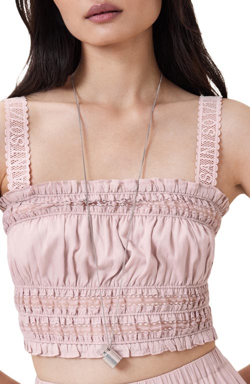 Allsaints Womens Talia Cropped Modal Top Mauve Pink In Pink