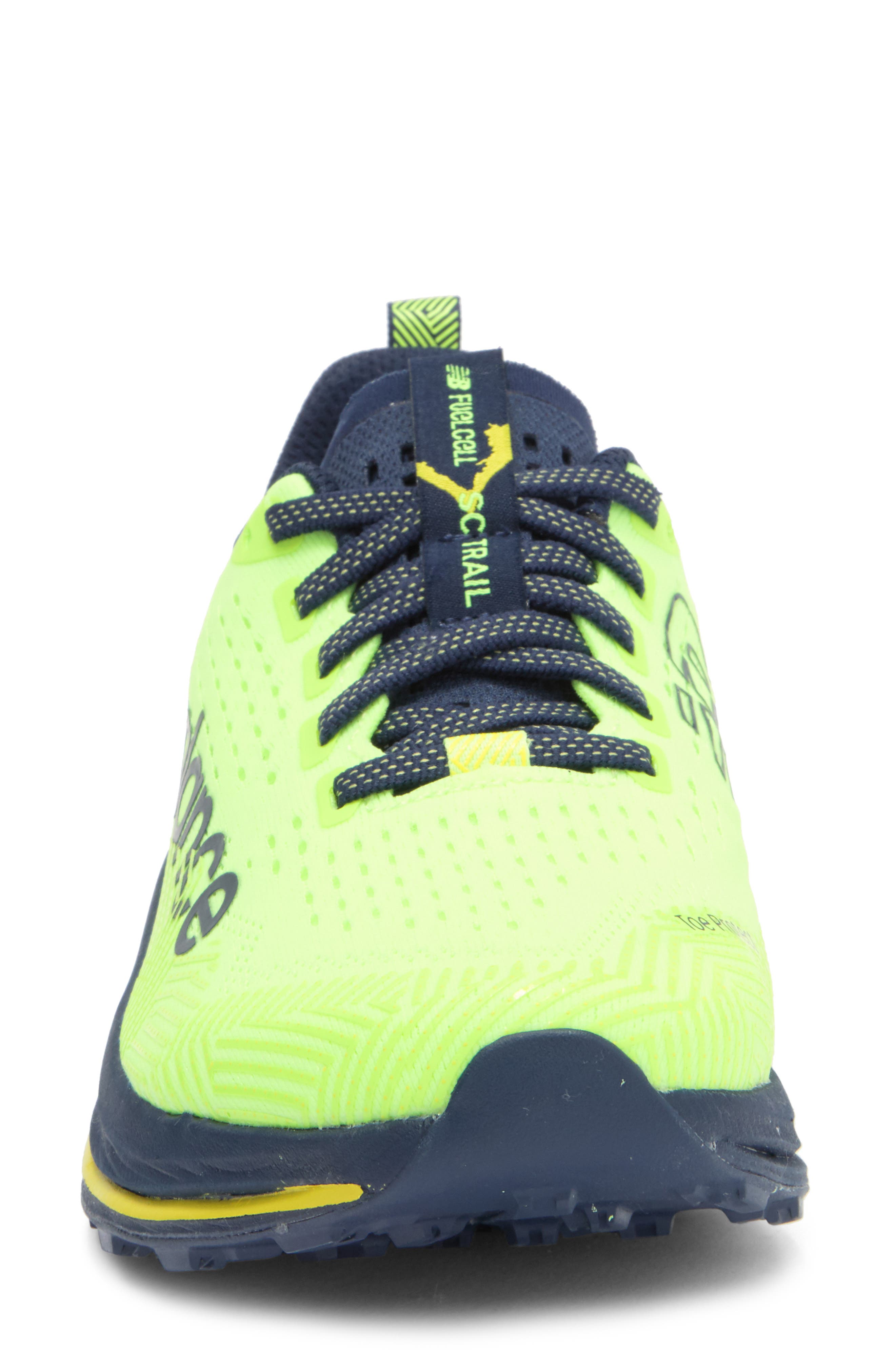 New Balance Tektrel Sneaker, Alternate, color, Bleached Lime Glo/ Nb Navy