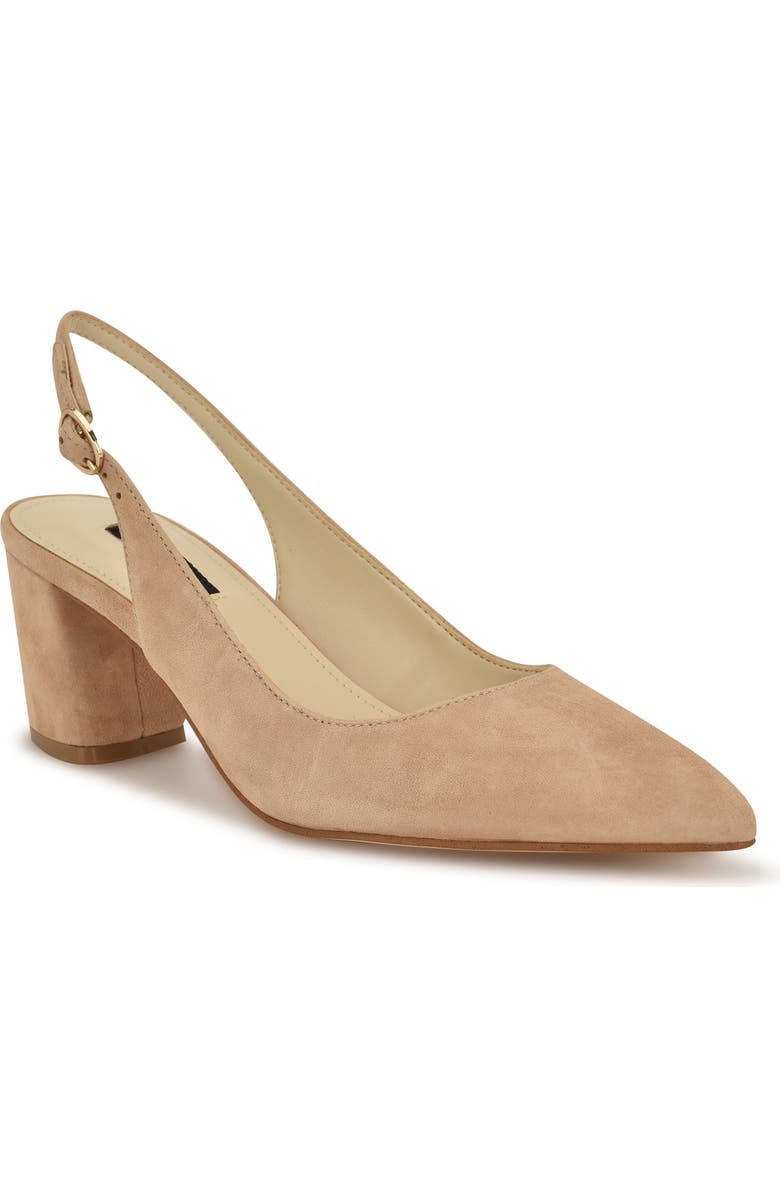 Nine West Kamsee Slingback Pointed Toe Pump, Main, color, Light Natural