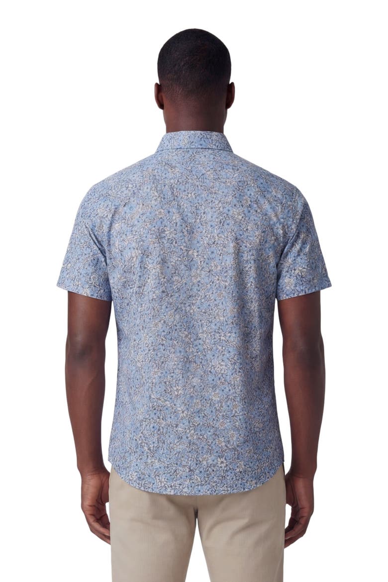 Floral Field Mens Printed Button Up Shirt, Alternate, color, FLORAL FIELD BLUE