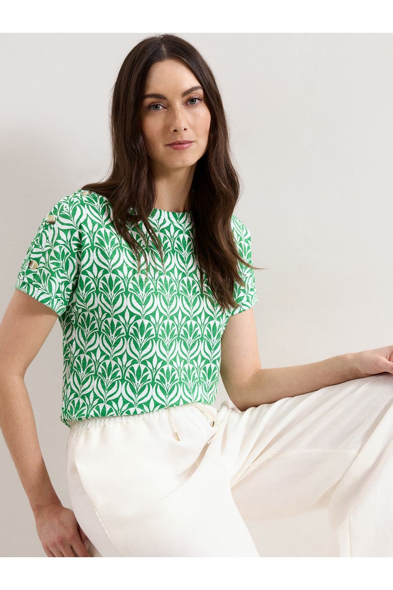 Suzie Short Sleeve Boat Neck Top, Alternate, color, Green