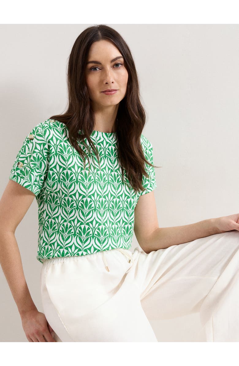 Phase Eight Suzie Short Sleeve Boat Neck Top, Alternate, color, Green