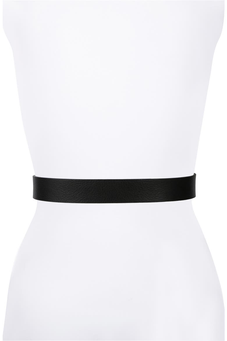 Leather Belt, Alternate, color, BLACK