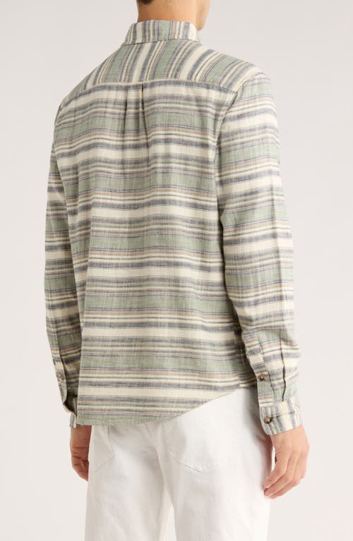 Lucky Brand San Gabriel Slub Stripe Button Up Shirt In Animal Print