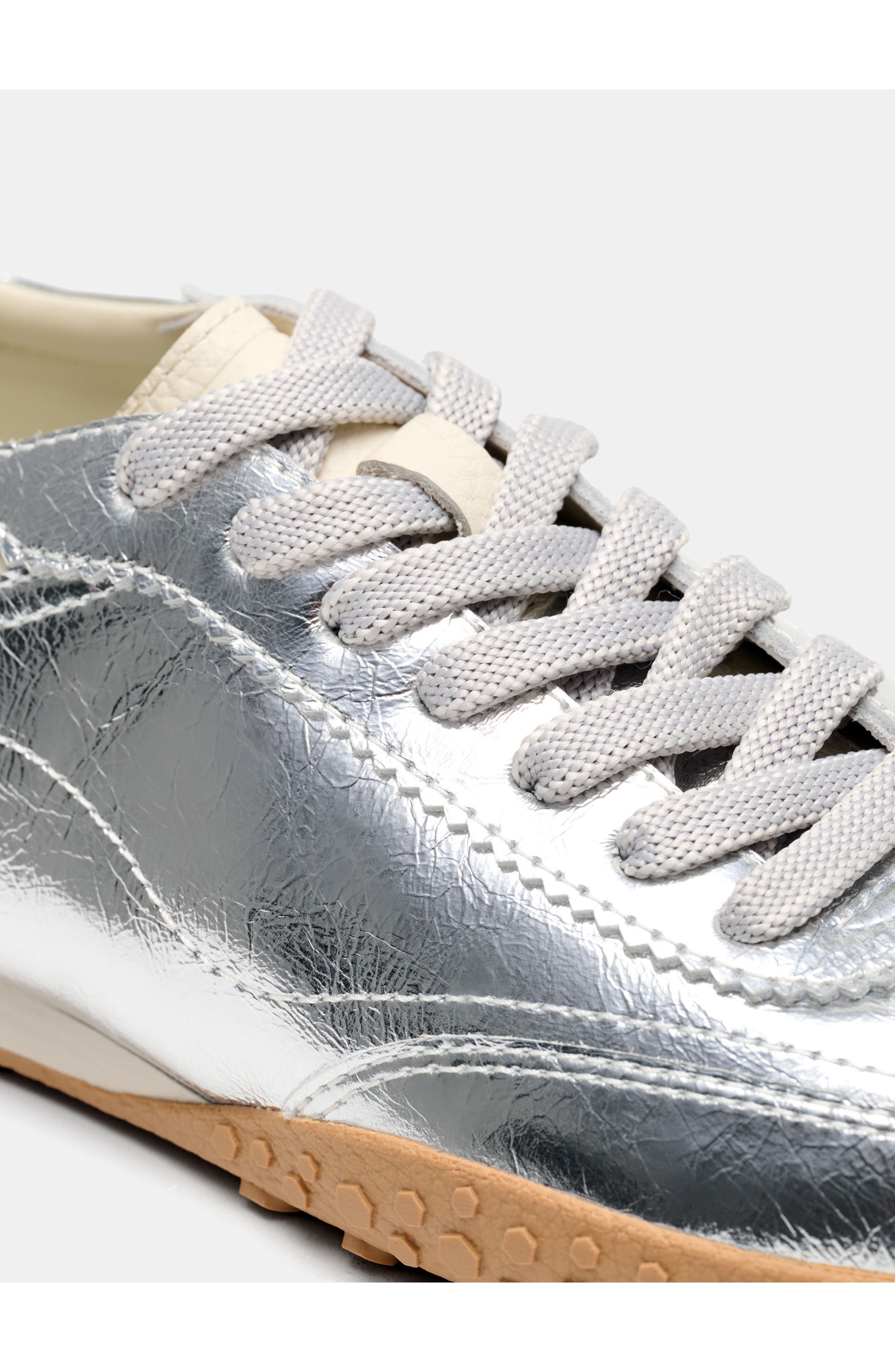 Gender Inclusive Bridge Leather Sneaker, Alternate, color, SILVER