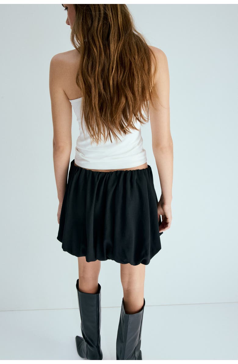 H&M Bubble-hem Skirt, Alternate, color, Black
