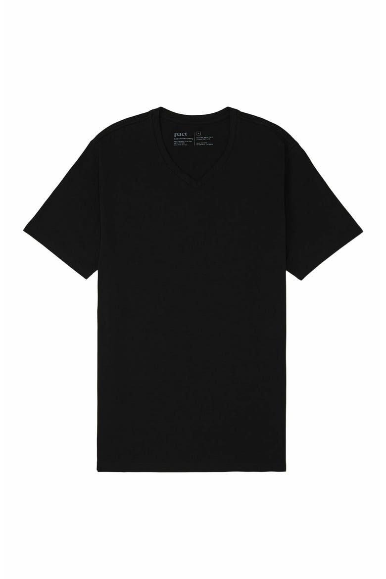 Luxe Stretch Jersey Slim V-Neck Tee, Alternate, color, Black