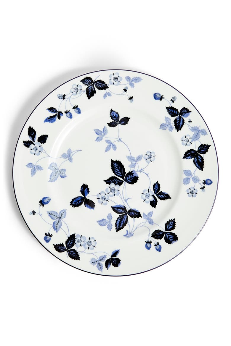 Wild Strawberry Inky Blue Bone China Dinner Plate, Alternate, color, BLUE