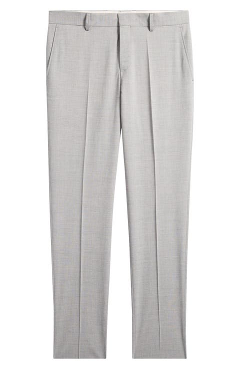 Genius Slim Fit Flat Front Wool Blend Dress Pants