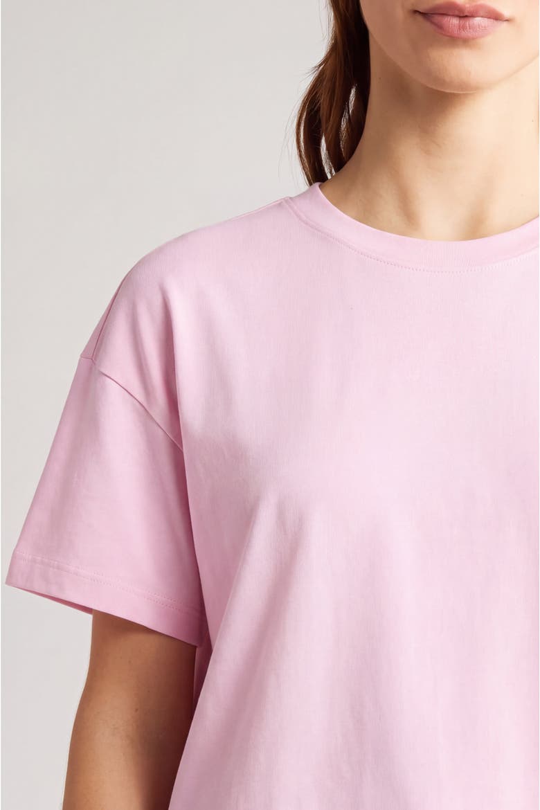 Boxy Short Sleeve Crewneck Organic Cotton T-Shirt, Alternate, color, Pink