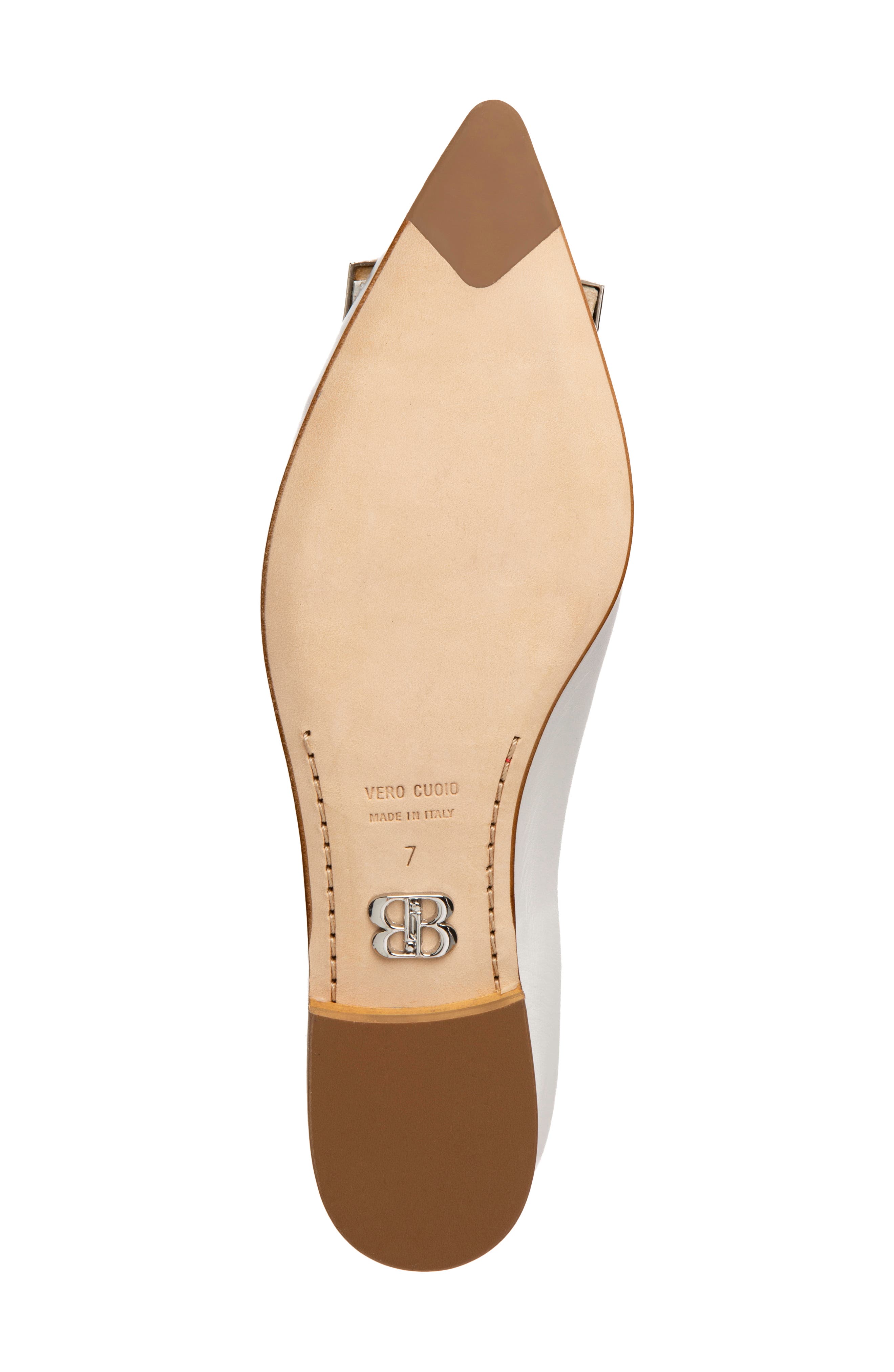 Fia Pointed Toe Flat, Alternate, color, WHITE LEATHER