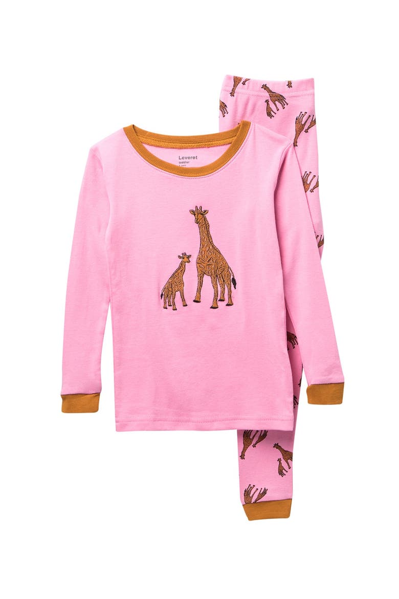 Giraffe Pajama & Matching Doll Pajama Set, Alternate, color, MULTI