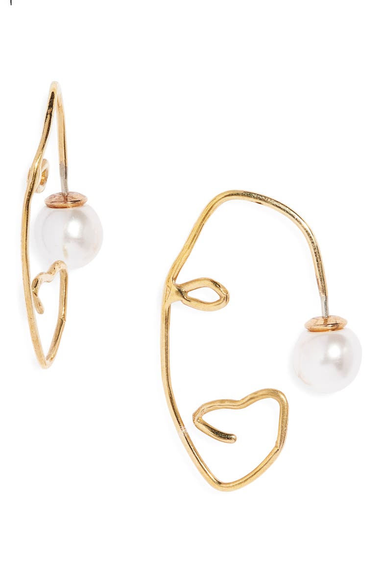 L'ENCHANTEUR Face Your Fears Earrings, Main, color, GOLD PLATED