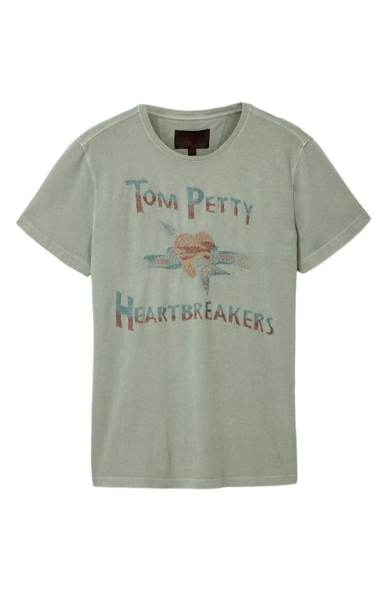John Varvatos Tom Petty Organic Cotton Embroidered T-Shirt, Alternate, color, Ash
