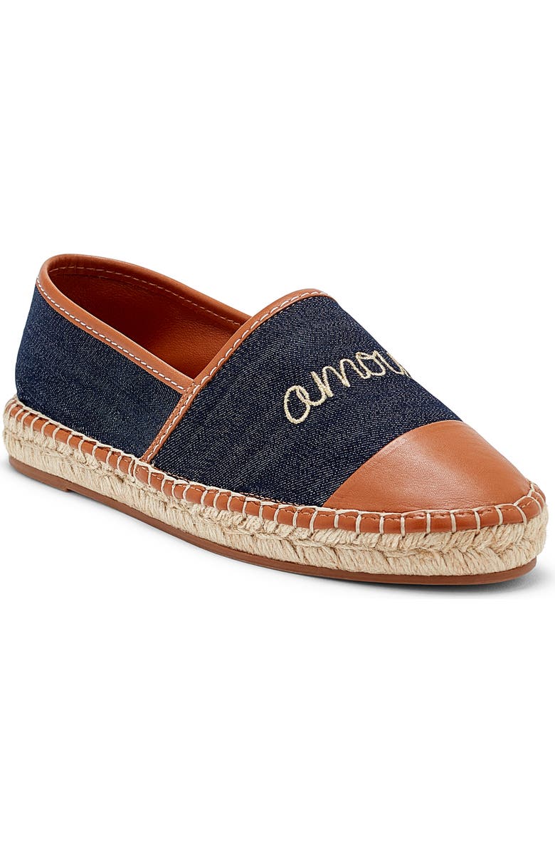 Cinq à Sept Jenna Denim Espadrille, Main, color, Indigo/Cognac