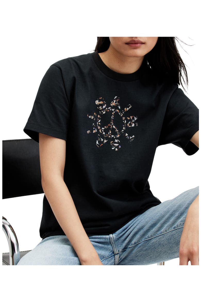 Pierra Oversize Cotton Graphic T-Shirt, Alternate, color, BLACK