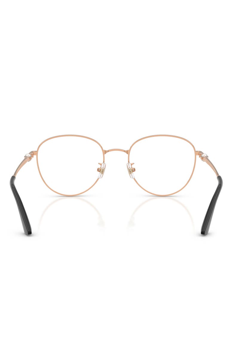 Jimmy Choo 54mm Round Optical Glasses, Alternate, color, Rose Gold/ Black / Demo Lens