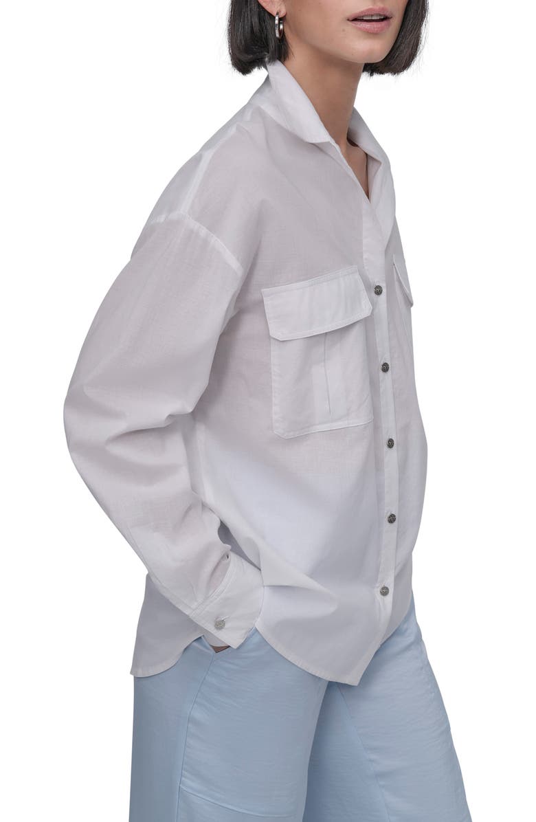 DKNY Cotton Voile Button-Up Shirt, Alternate, color, White