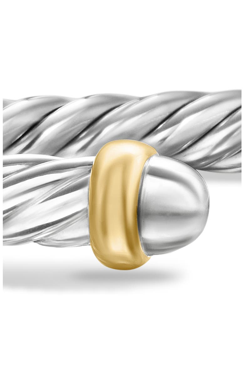 Cable Flex Bracelet in Sterling Silver with 14K Yellow Gold, 4mm, Alternate, color, STERLING SILVER/ GOLD