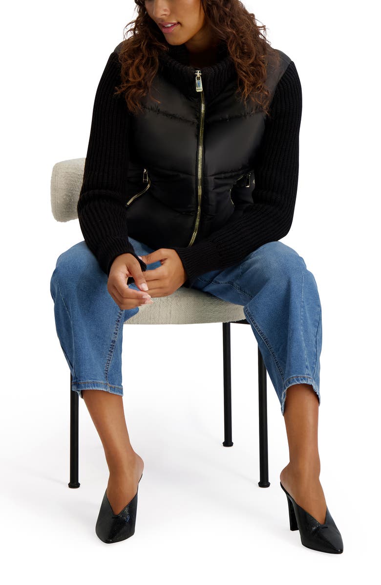 Knit Sleeve Quilted Core Jacket
