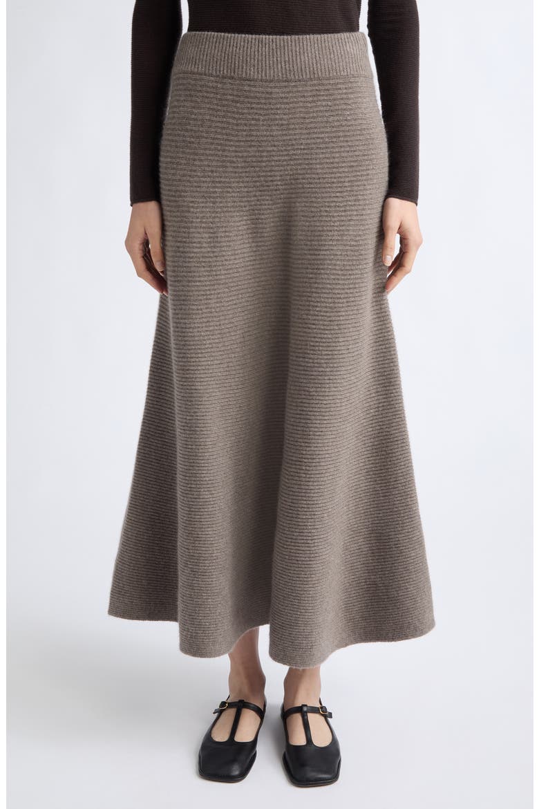 Dovie Cashmere Rib Skirt, Main, color, TRUFFLE