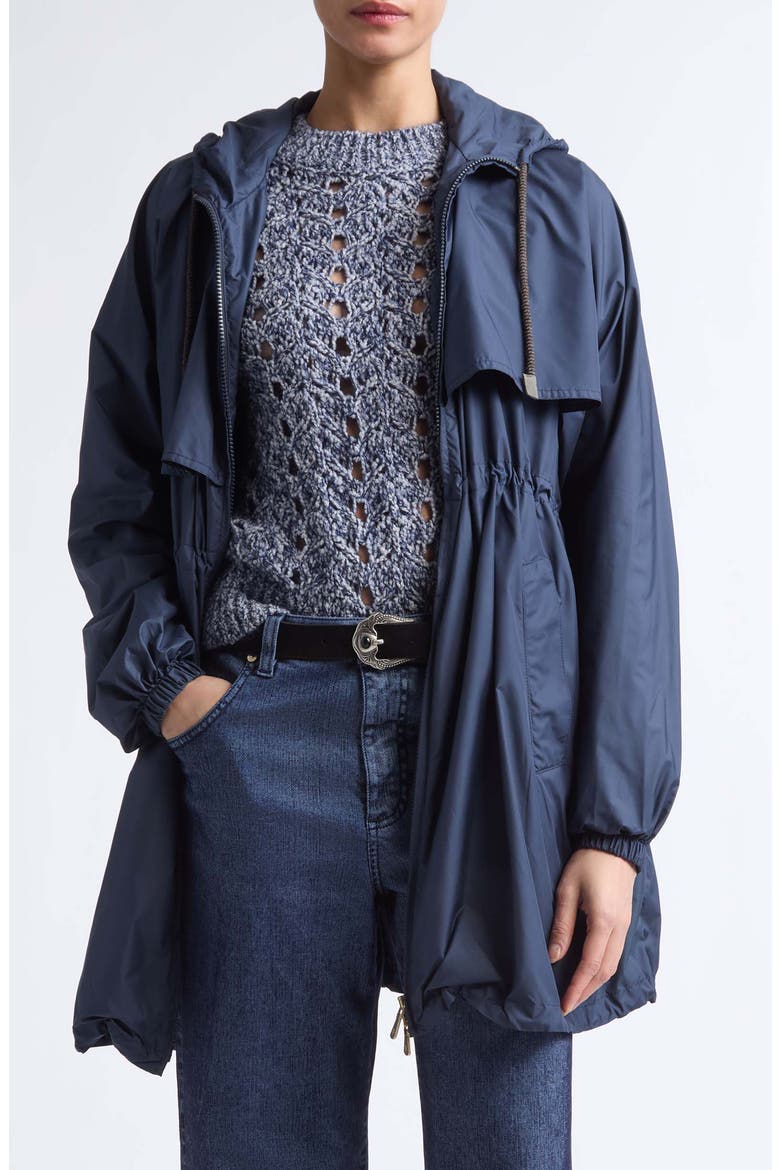 Drawstring Waist Parka, Main, color, 11 BLUE