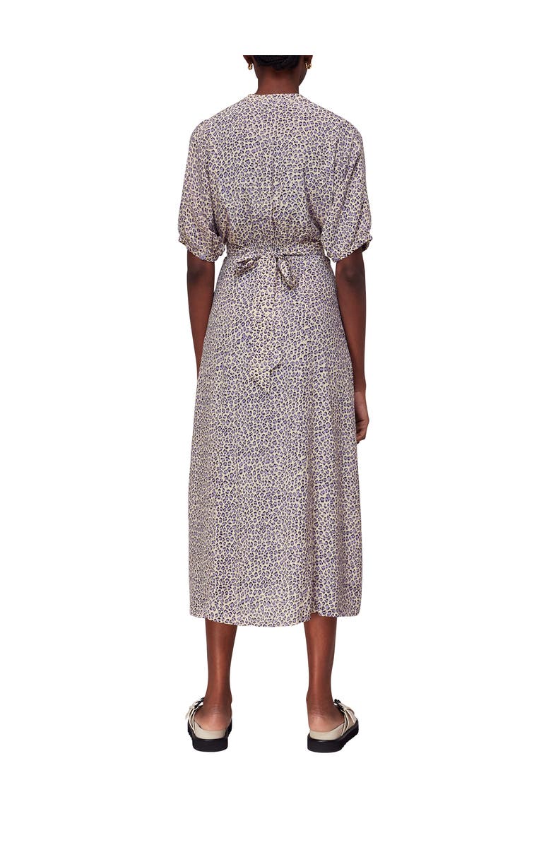 Whistles Dashed Leopard Midi Dress, Alternate, color, Lilac/Multi