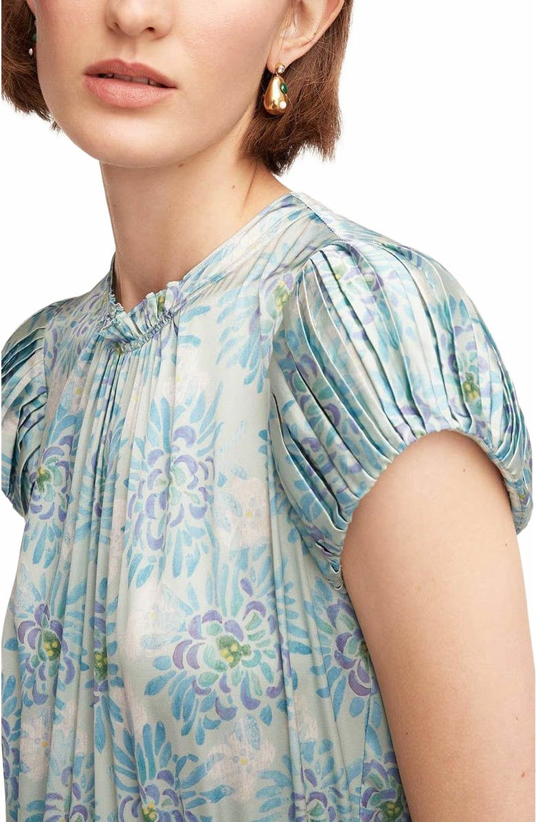 Rebecca Taylor Astera Fleur Pleated Puffed Sleeve Dress, Alternate, color,