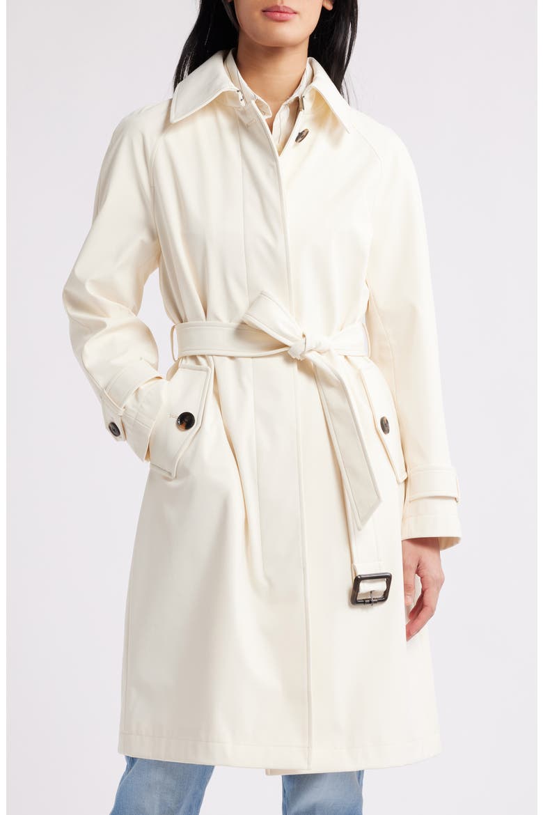 Water Resistant Belted Trench Coat, Main, color, BONE