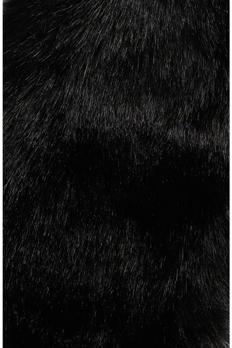 Kids' Faux Fur Scarf, Alternate, color, BLACK
