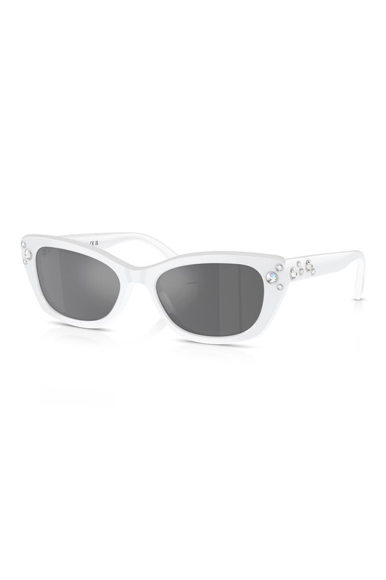 54mm Pillow Sunglasses, Alternate, color, WHITE