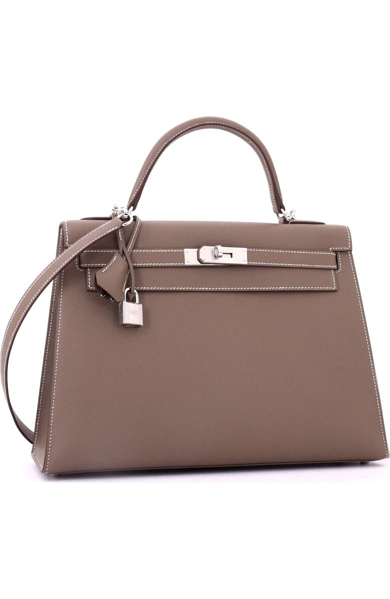Pre-Owned Hermes Kelly Handbag Grey Epsom with Palladium Hardware 32, Alternate, color, Etoupe