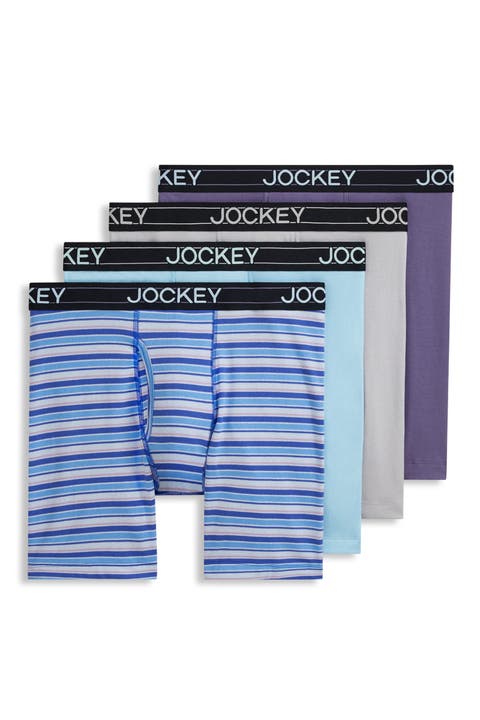 Men's Lightweight Cotton Blend 7" Long Leg Boxer Brief - 4 Pack