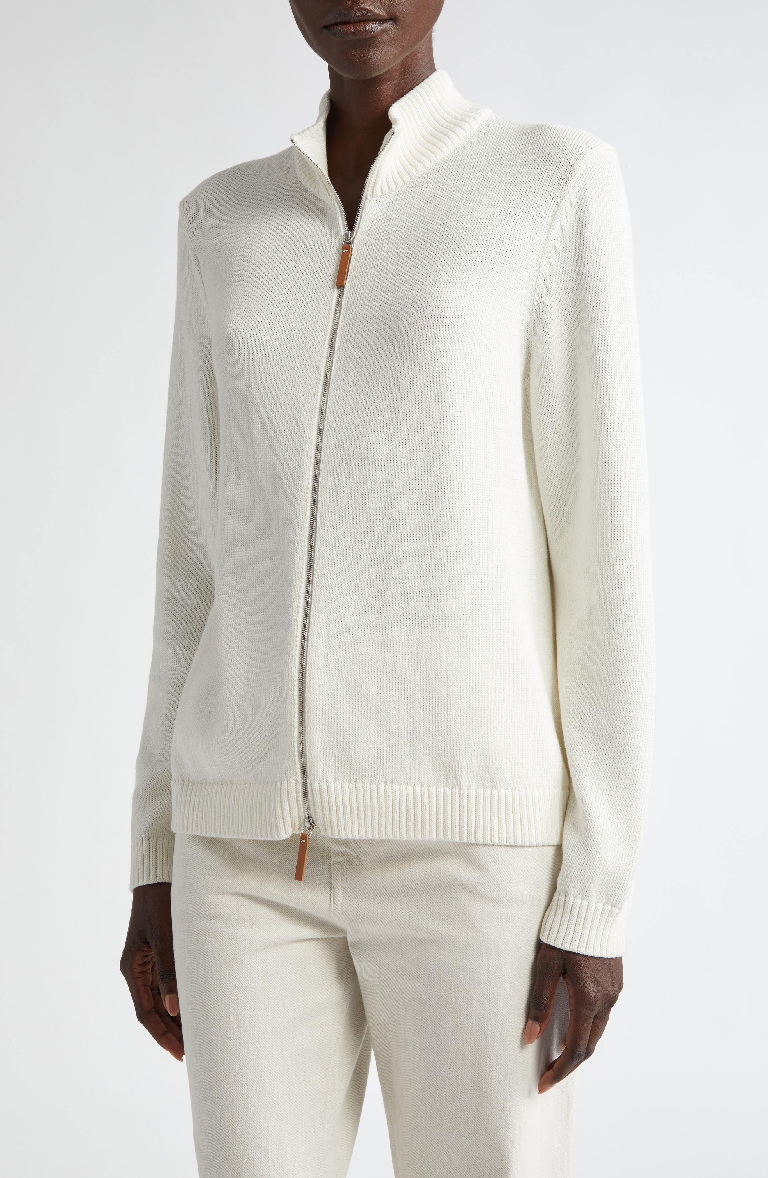 Cotton & Silk Knit Bomber Jacket - image 3