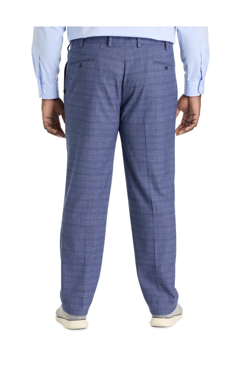 Oak Hill by DXL Big & Tall Waist-Relaxer Plaid Pleated Dress Pants, Alternate, color, Blue