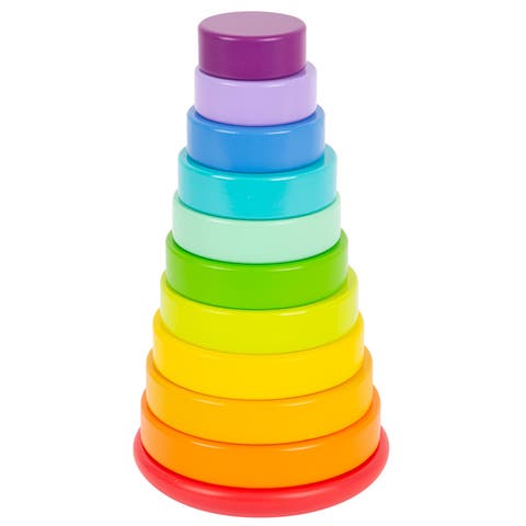 Small Foot Wooden Toys Large Stacking Rainbow Tower 12+ months