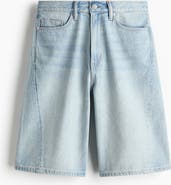 H&M Baggy Twist-detail Denim Shorts