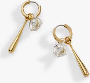 Alex and Ani Baseball Interchangeable Duo Charm Hoop Earrings