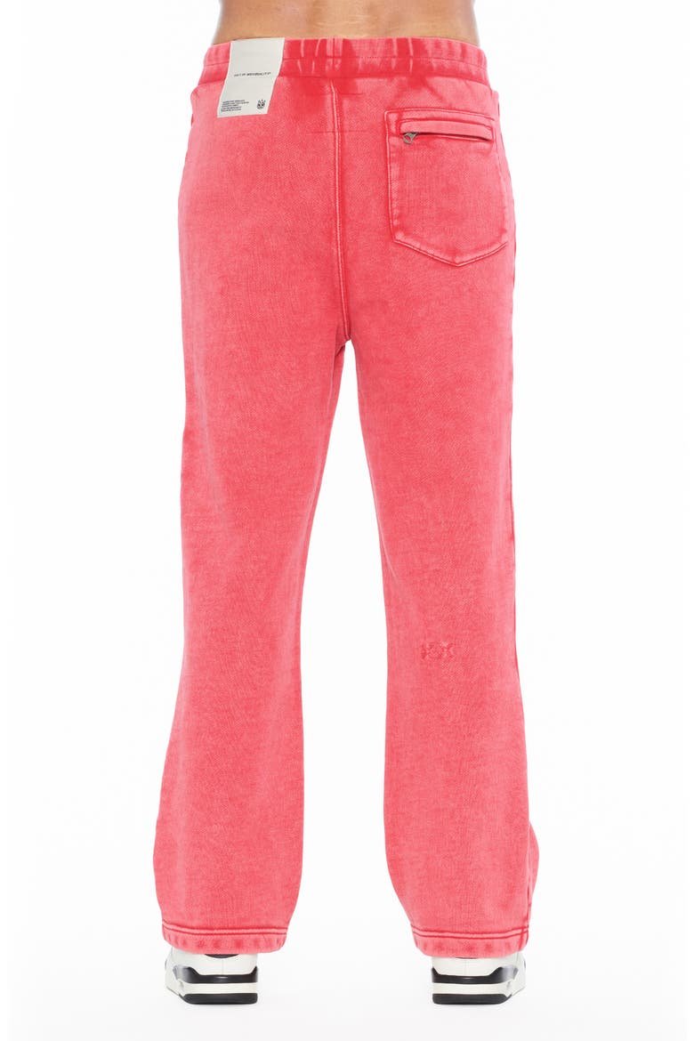 French Terry Open Hem Sweatpants, Alternate, color, RACING RED