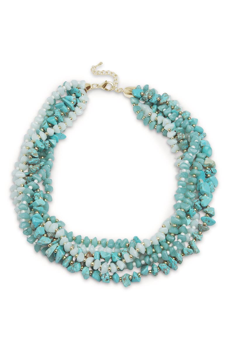 SAACHI Multi Strand Turquoise Necklace, Main, color, Turquoise
