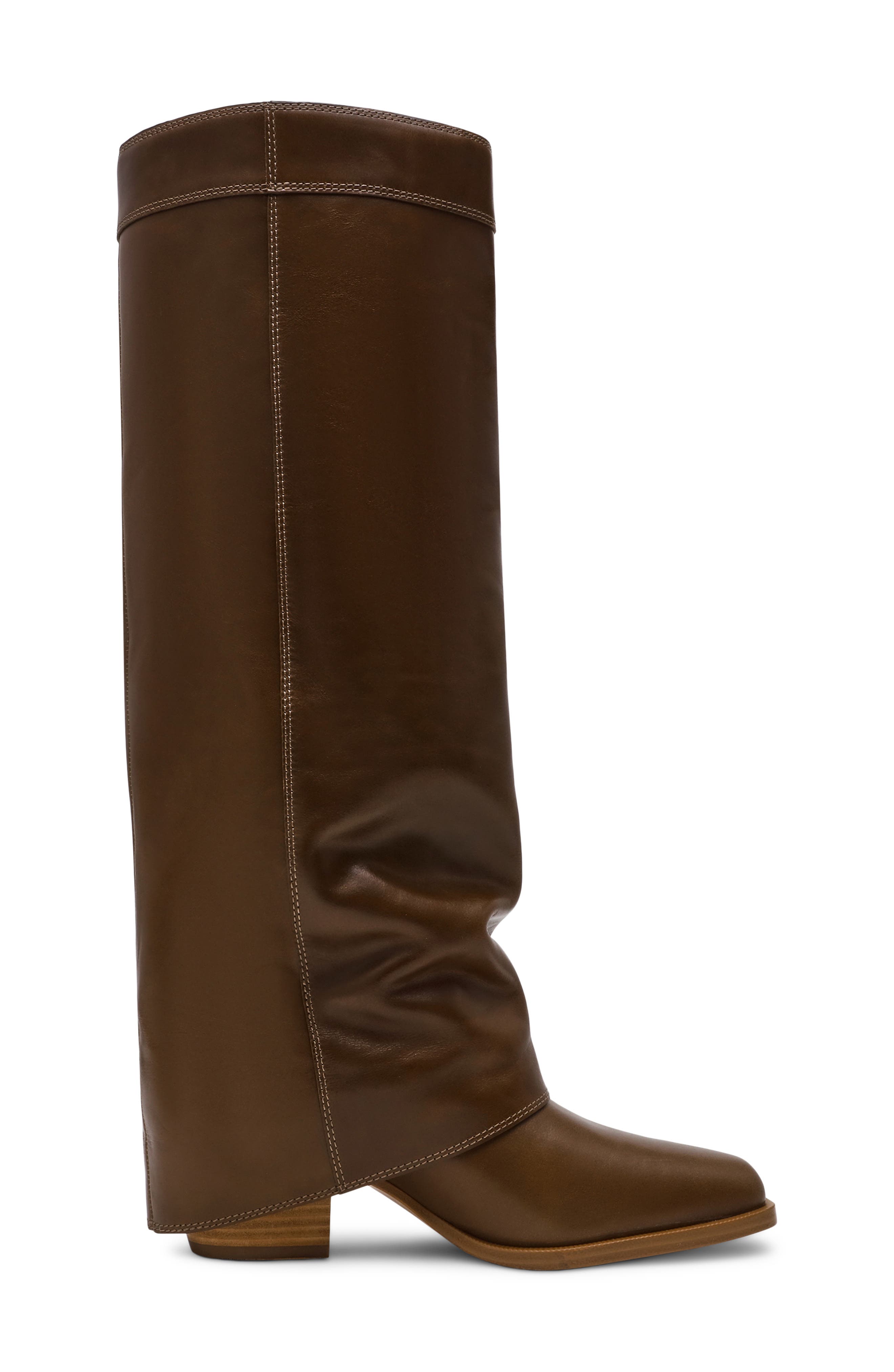 Steve Madden Winnick Foldover Knee High Boot, Alternate, color, Olive Leather