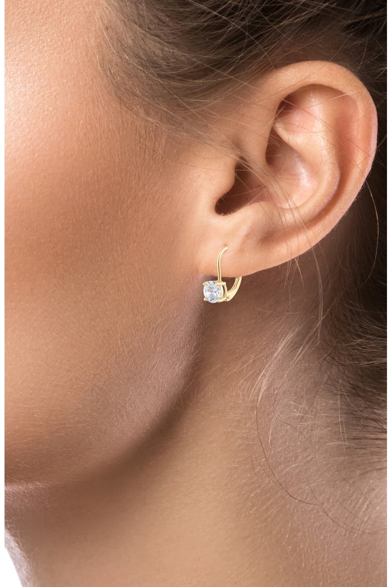 Round Cubic Zirconia Drop Earrings (Nordstrom Exclusive), Alternate, color, CLEAR/ GOLD